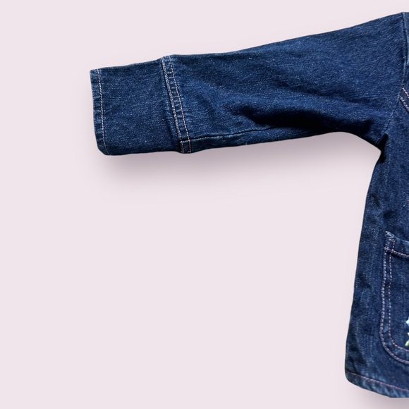 Toddler Disney Winnie The Pooh Piglet Floral Embroidered Denim Blazer Jacket 2T - Picture 4 of 12